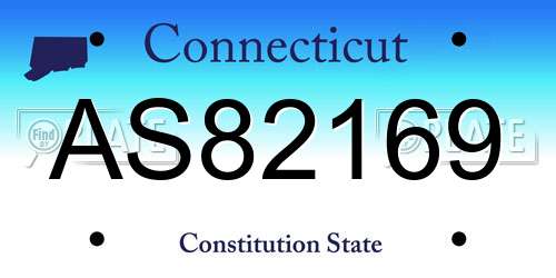 AS82169 Connecticut License Plate