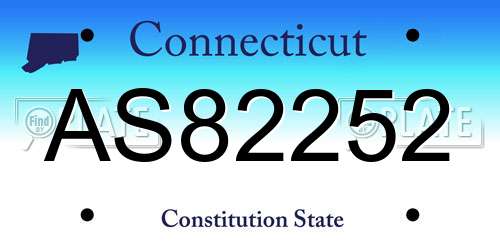 AS82252 Connecticut License Plate