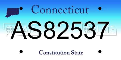 AS82537 Connecticut License Plate