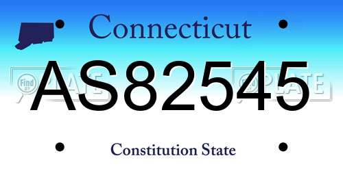 AS82545 Connecticut License Plate