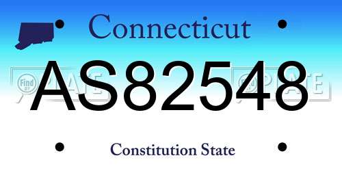 AS82548 Connecticut License Plate
