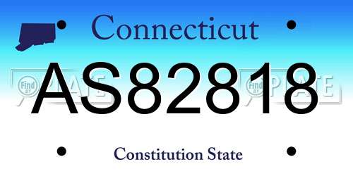 AS82818 Connecticut License Plate