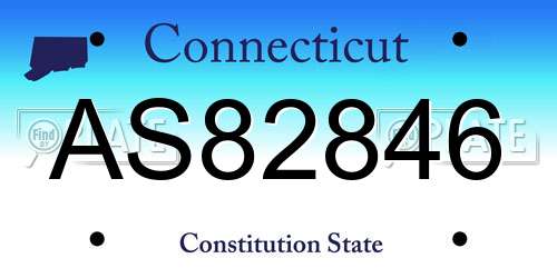 AS82846 Connecticut License Plate