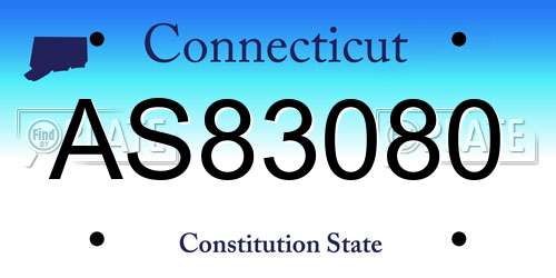 AS83080 Connecticut License Plate