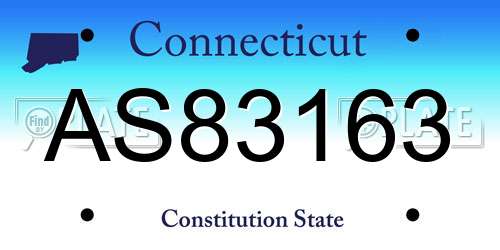 AS83163 Connecticut License Plate