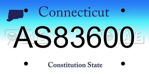 AS83600 Connecticut License Plate
