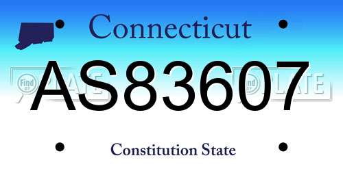 AS83607 Connecticut License Plate
