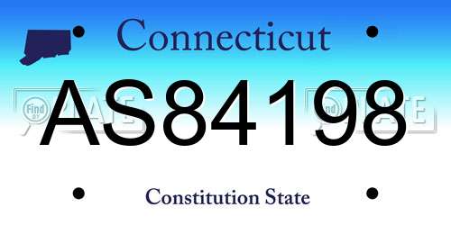 AS84198 Connecticut License Plate