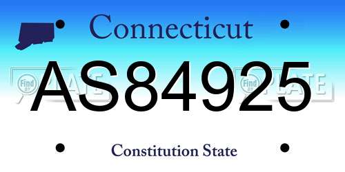 AS84925 Connecticut License Plate