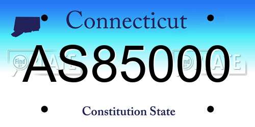 AS85000 Connecticut License Plate
