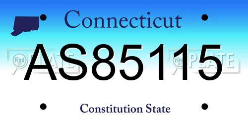AS85115 Connecticut License Plate