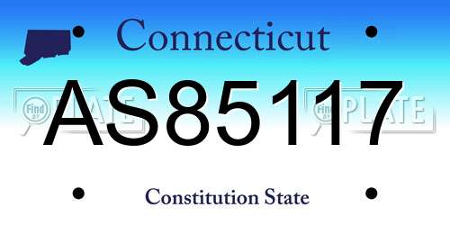 AS85117 Connecticut License Plate