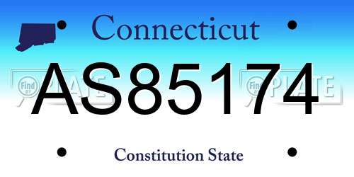 AS85174 Connecticut License Plate