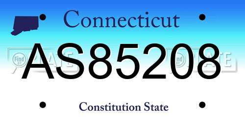 AS85208 Connecticut License Plate