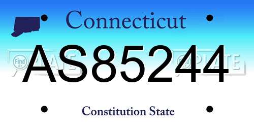 AS85244 Connecticut License Plate