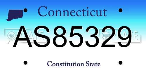 AS85329 Connecticut License Plate