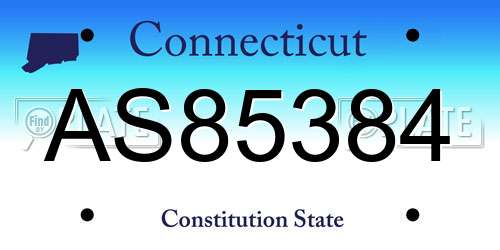 AS85384 Connecticut License Plate