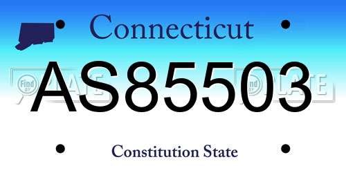 AS85503 Connecticut License Plate