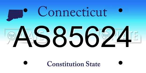 AS85624 Connecticut License Plate