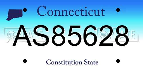 AS85628 Connecticut License Plate