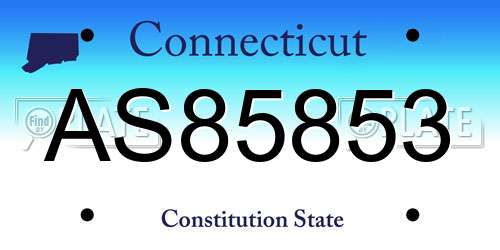AS85853 Connecticut License Plate