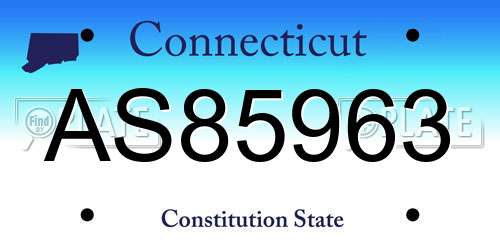 AS85963 Connecticut License Plate