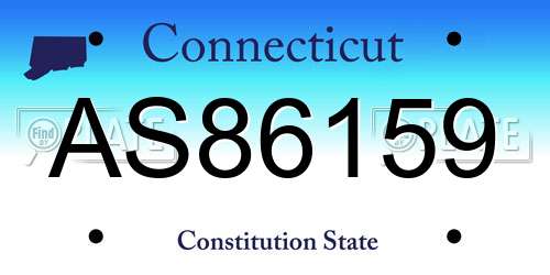 AS86159 Connecticut License Plate