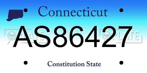 AS86427 Connecticut License Plate