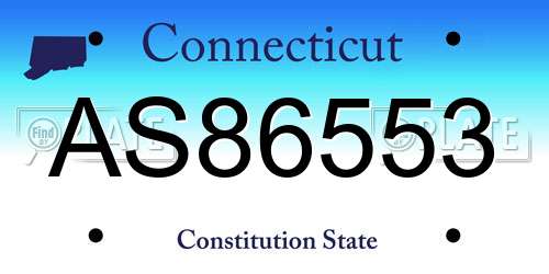 AS86553 Connecticut License Plate