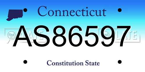 AS86597 Connecticut License Plate