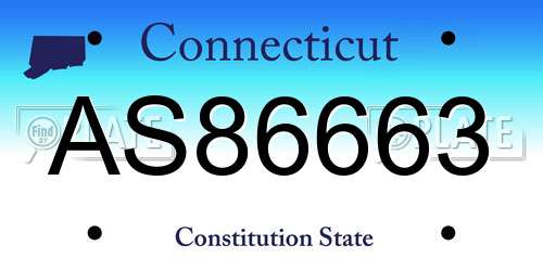 AS86663 Connecticut License Plate
