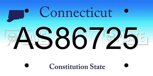 AS86725 Connecticut License Plate