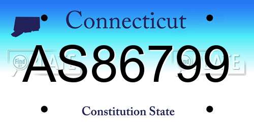 AS86799 Connecticut License Plate