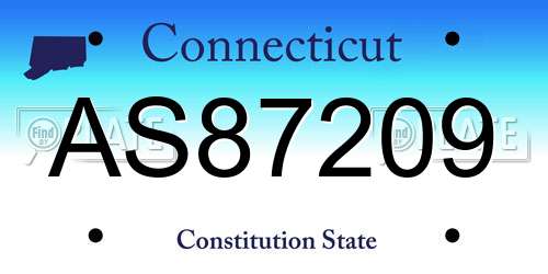 AS87209 Connecticut License Plate