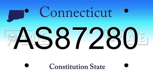 AS87280 Connecticut License Plate