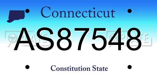 AS87548 Connecticut License Plate