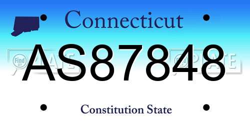AS87848 Connecticut License Plate
