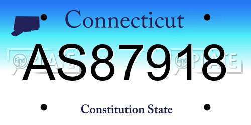 AS87918 Connecticut License Plate