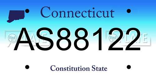 AS88122 Connecticut License Plate
