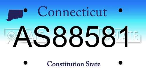 AS88581 Connecticut License Plate