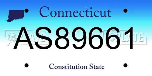AS89661 Connecticut License Plate