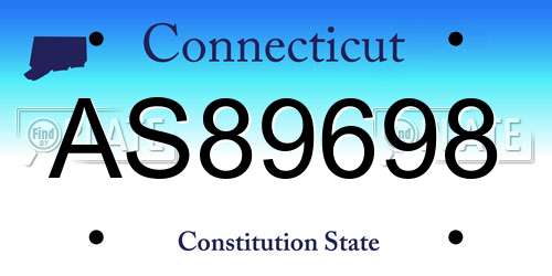 AS89698 Connecticut License Plate