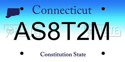 AS8T2M Connecticut License Plate