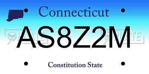 AS8Z2M Connecticut License Plate