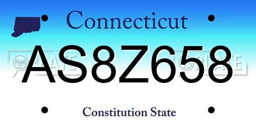 AS8Z658 Connecticut License Plate