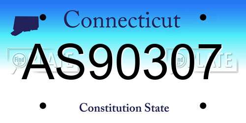 AS90307 Connecticut License Plate