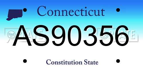 AS90356 Connecticut License Plate