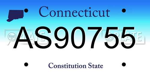 AS90755 Connecticut License Plate
