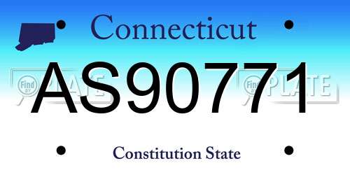 AS90771 Connecticut License Plate