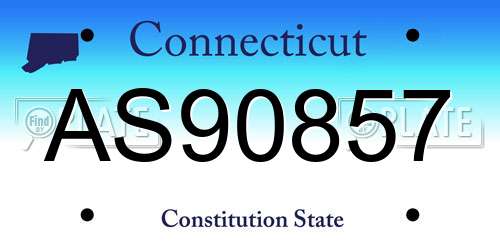 AS90857 Connecticut License Plate